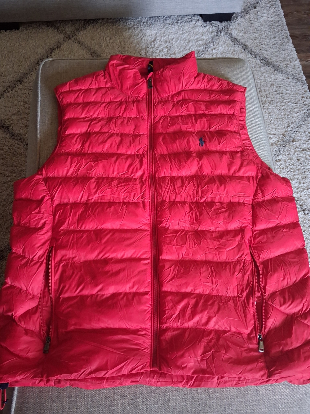 Ralph Lauren Men’s Bright Red Quilted Packable Puffer Vest